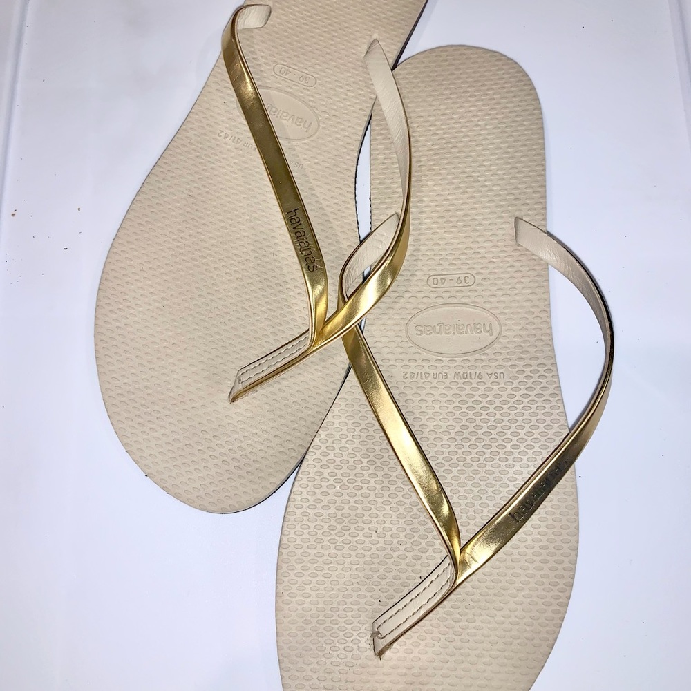 havaianas You Metallic Flip Flops - US SIZE 9/10